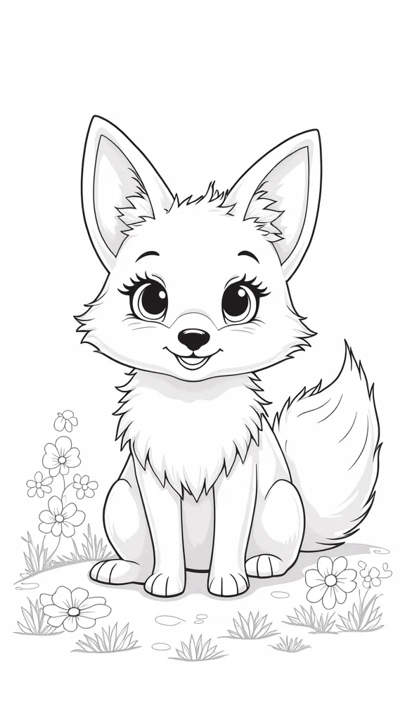 realistic cute fox coloring pages